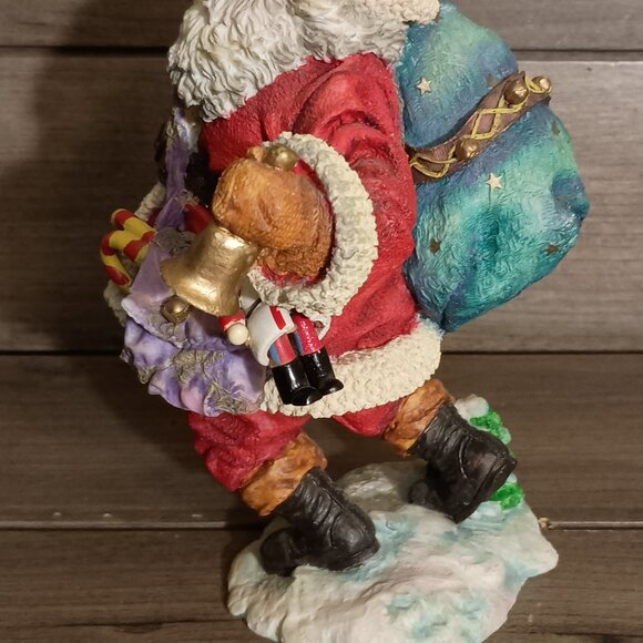 Department 56 In The Spirit Santa Claus Carrying Toy Bag Sculpture 8" Tall - Picture 6 of 13